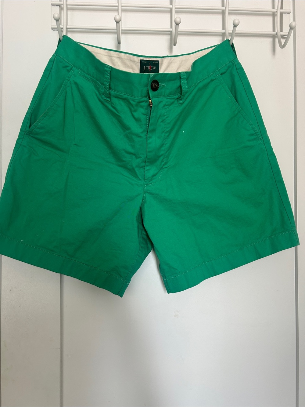 J. Crew Mens Green Flat Front Chino Shorts